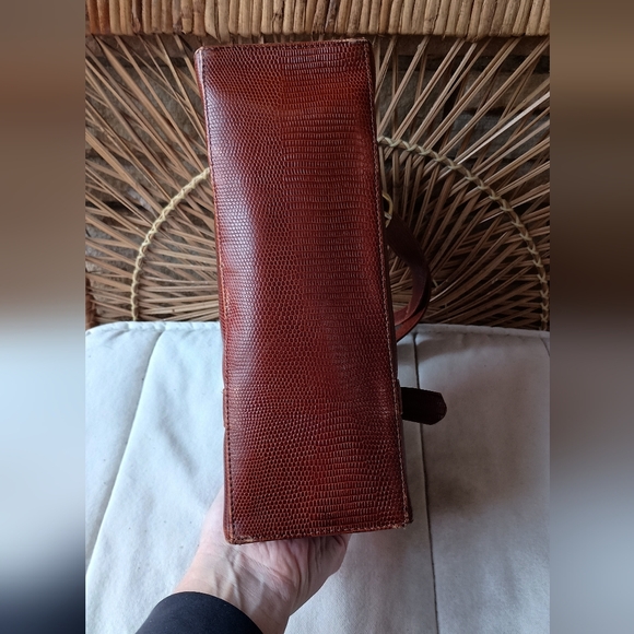 Vintage Albert Nipton Elegant Brown Leather Handbag - Picture 7 of 7